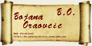 Bojana Oraovčić vizit kartica